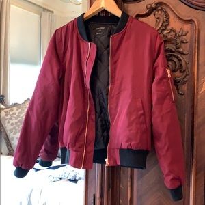 Red and Black Bomber Jacket Love Tree
